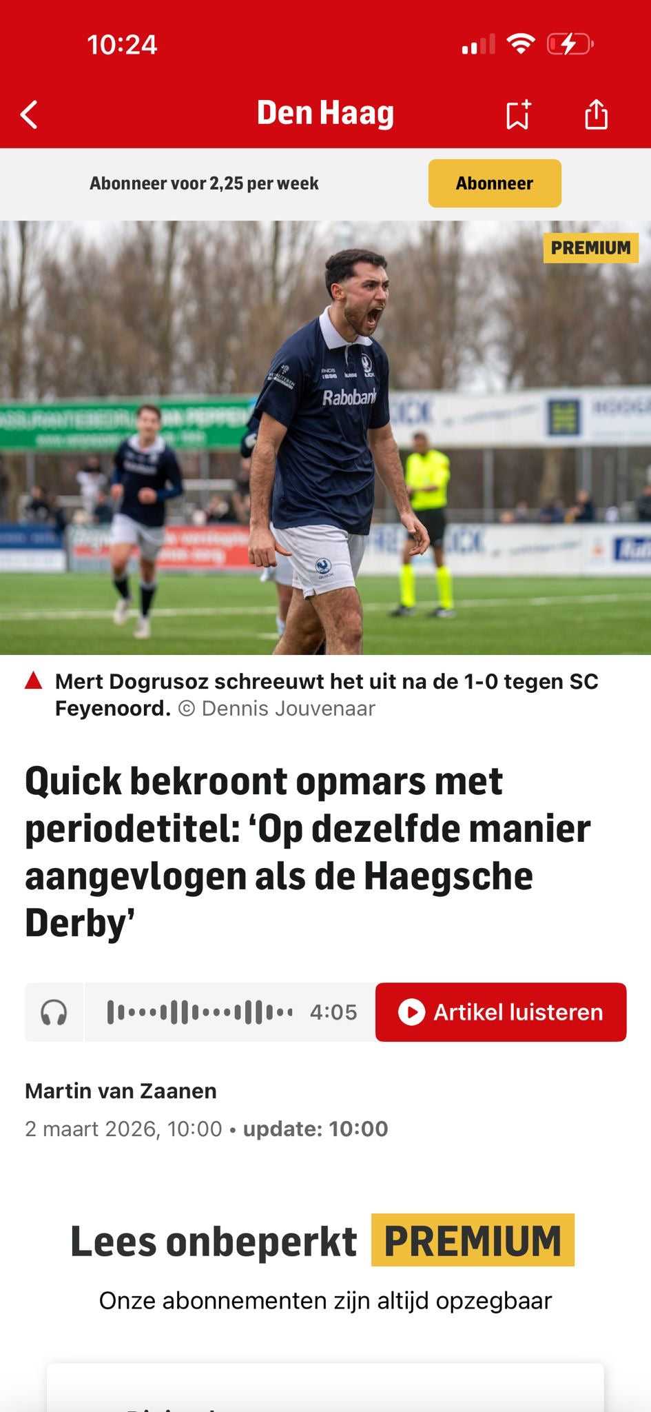 Mert wint met Quick